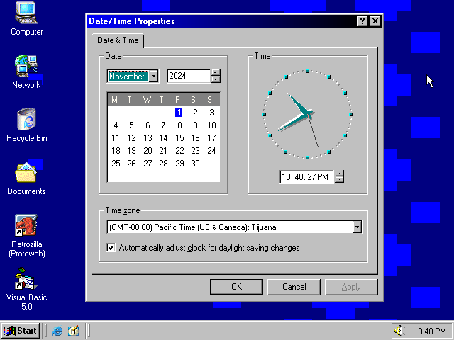 Screenshot of the Clock application on the Windows Desktop System