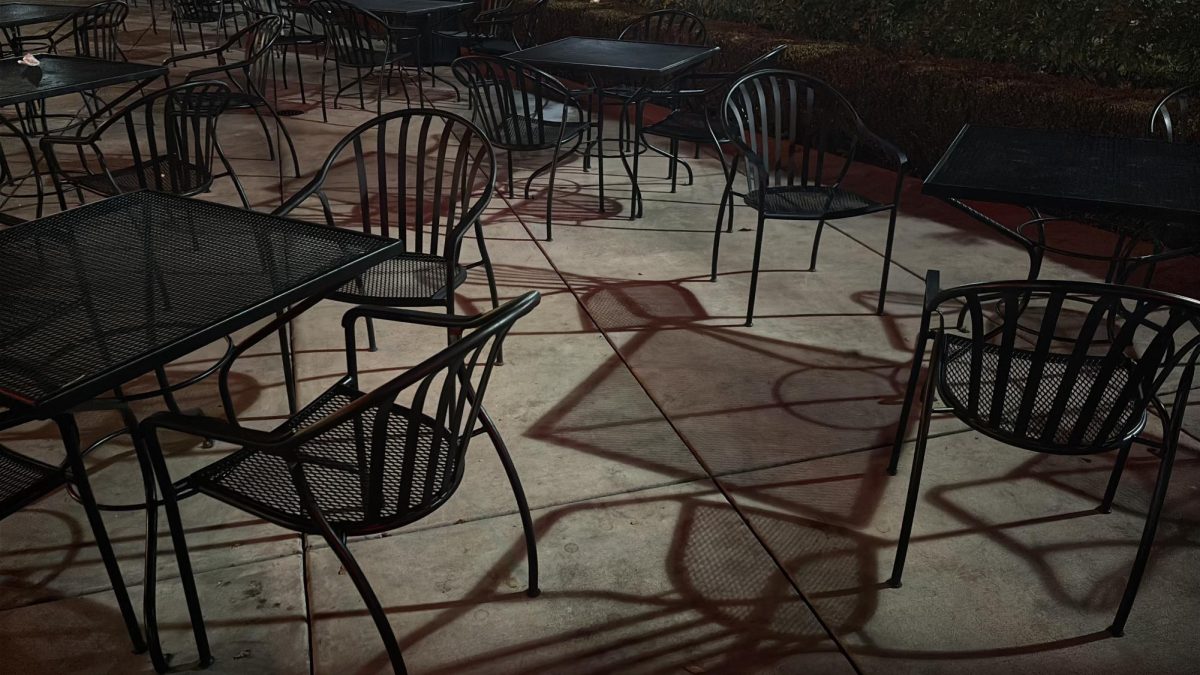 Image of empty tables and chairs