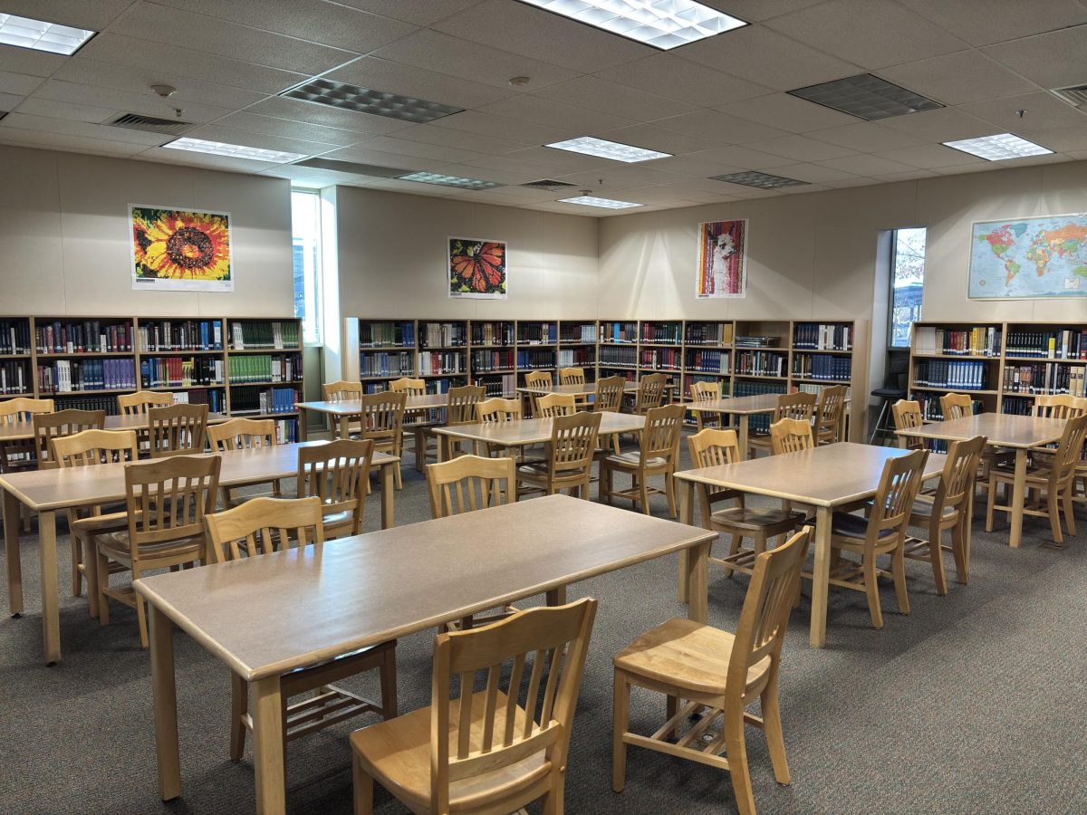 The Poetry Out Loud contest took place in the library reference room. 